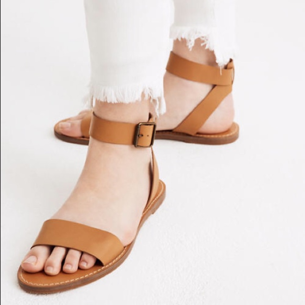 NWT Tan Madewell The Boardwalk Ankle Strap Sandal